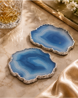 Ocean Agate Coaster – Nature-Inspired Elegance for Your Home