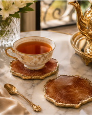 Champagne Agate Coaster | Luxury Natural Stone Coaster for Home Décor
