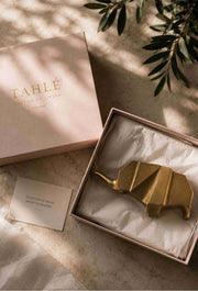 The Golden Elephant | Luxury Geometric Gold Elephant Sculpture