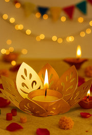 Golden Tea Light Holder - Set of 4