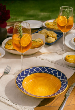 Shallow Pasta Bowl - Citrus Flame