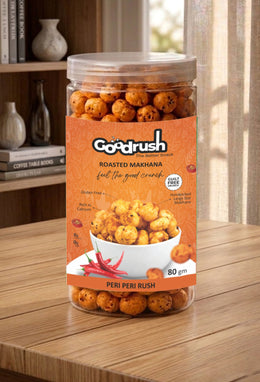 GoodRush Peri Peri Makhana (80gm Jar) | Roasted Fox Nuts | Spicy Healthy Snack